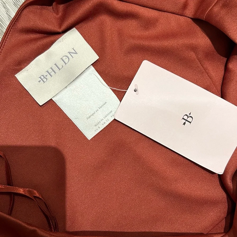 BHLDN Dylan One-Shoulder Satin Side-Slit Gown - Picture 4 of 9